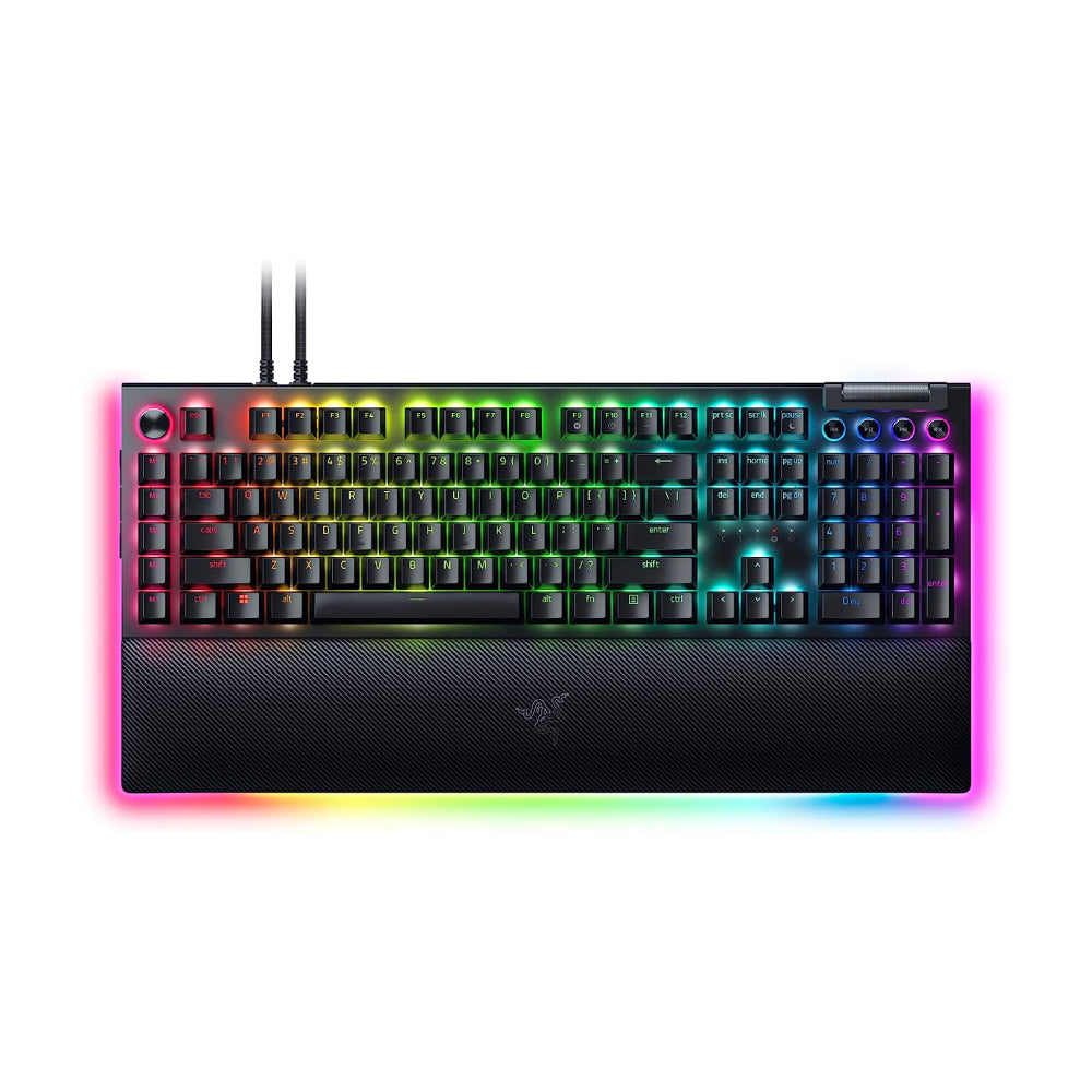 لوحة مفاتيح الألعاب Razer BlackWidow V4 Pro، مفتاح أصفر، مع دعم، أسود، تخطيط إنجليزي