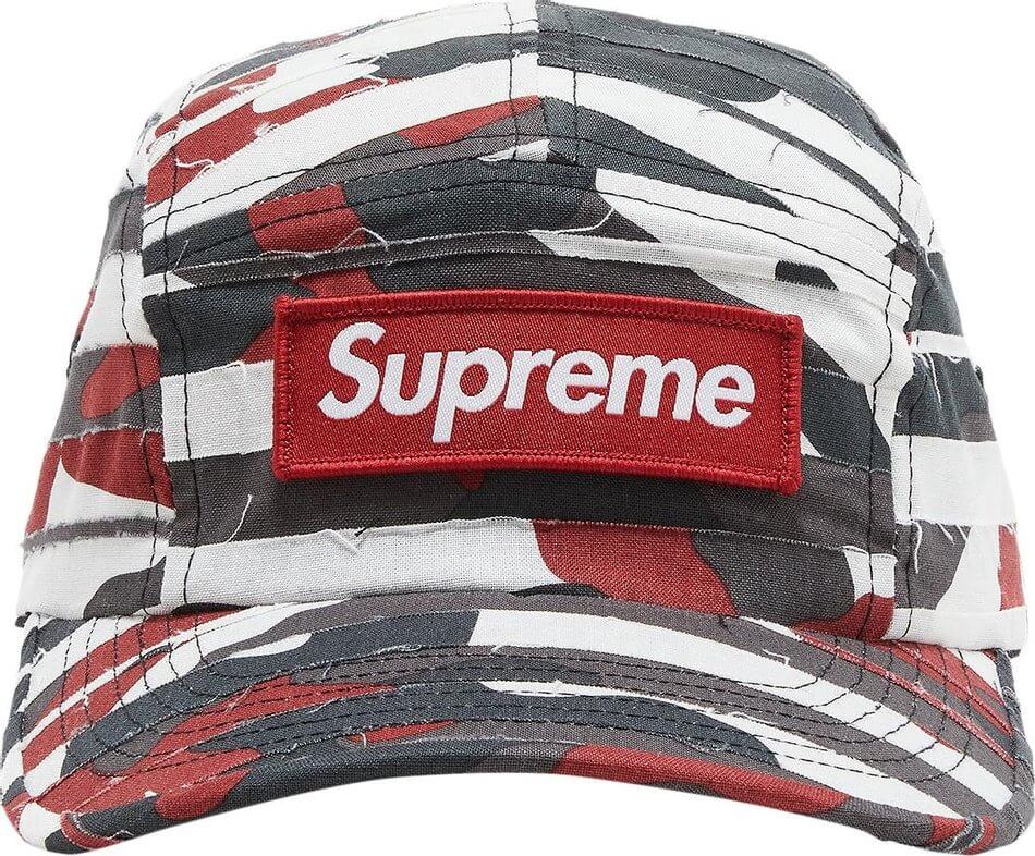 Supreme Layered Camo Camp Cap, Red