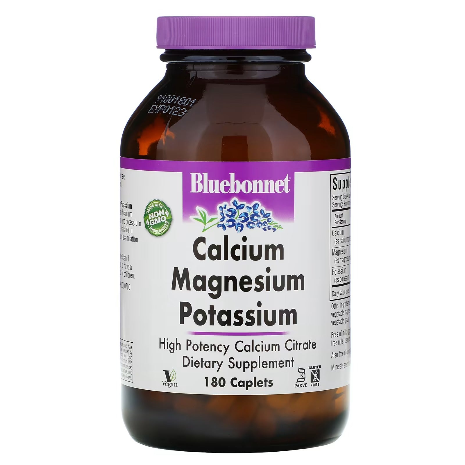 Bluebonnet Nutrition Calcium, Magnesium & Potassium, 180 Capsules