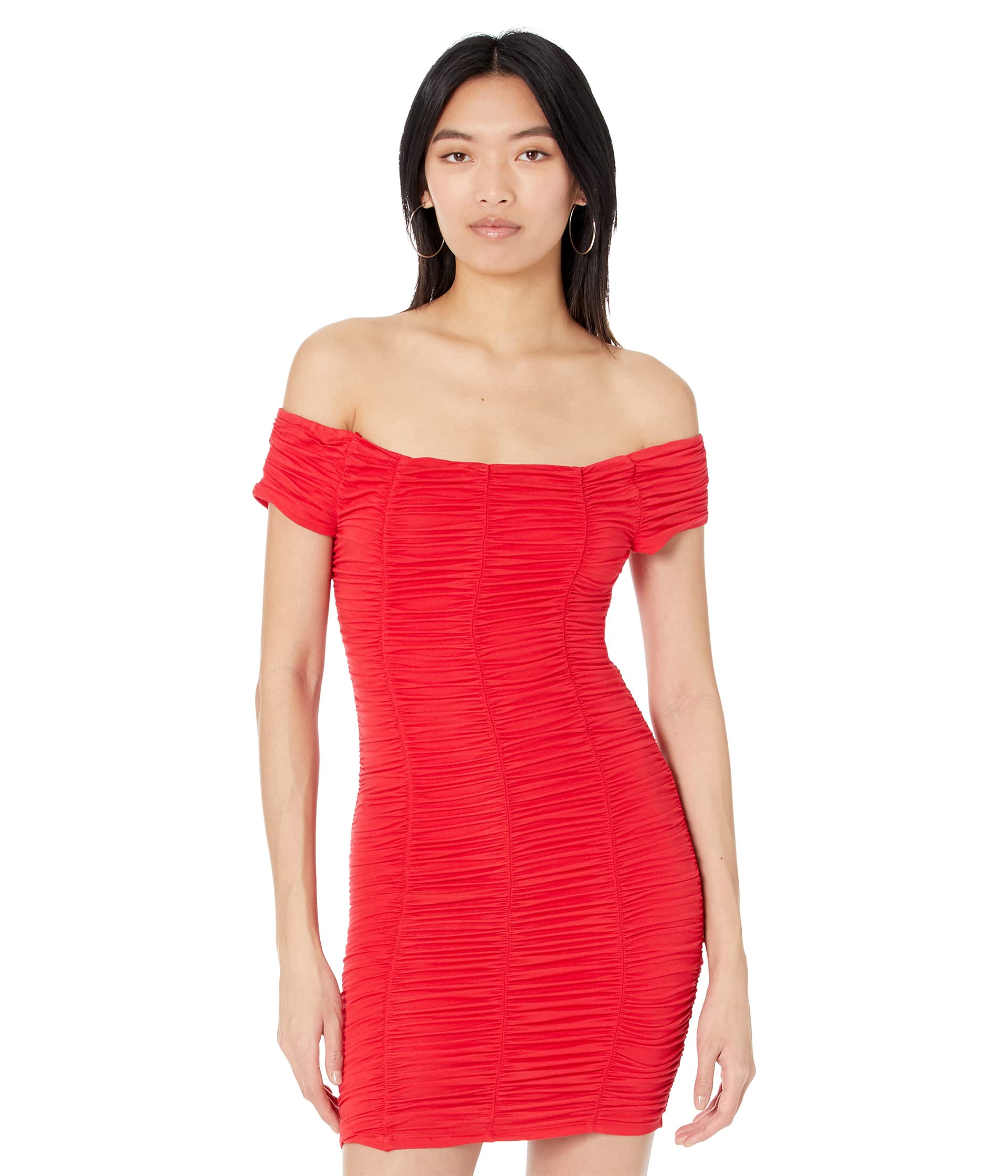 Bebe Dress, Off Shoulder Ruched Dress