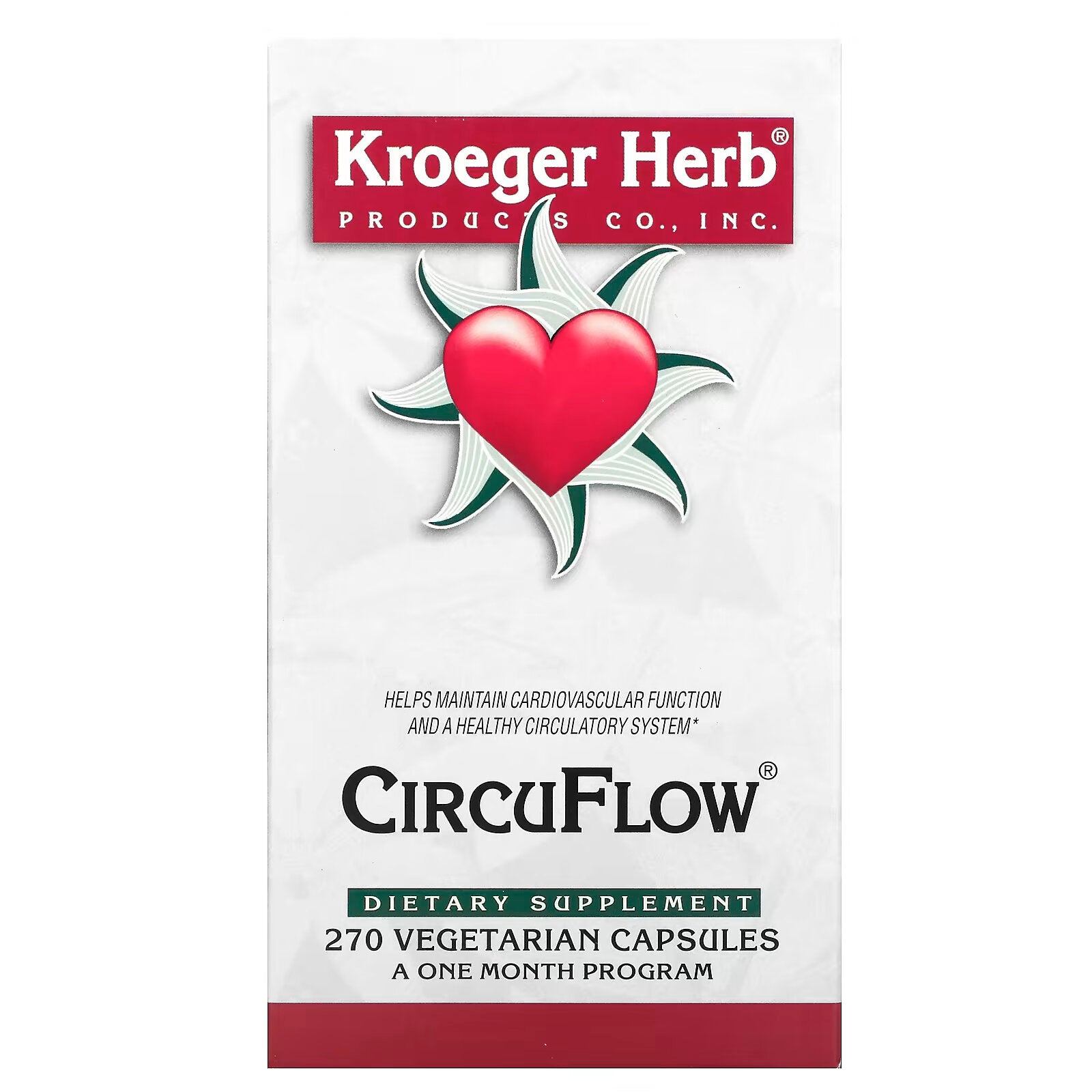 Kroeger Herb Co، CircuFlow، 270 كبسولة نباتية