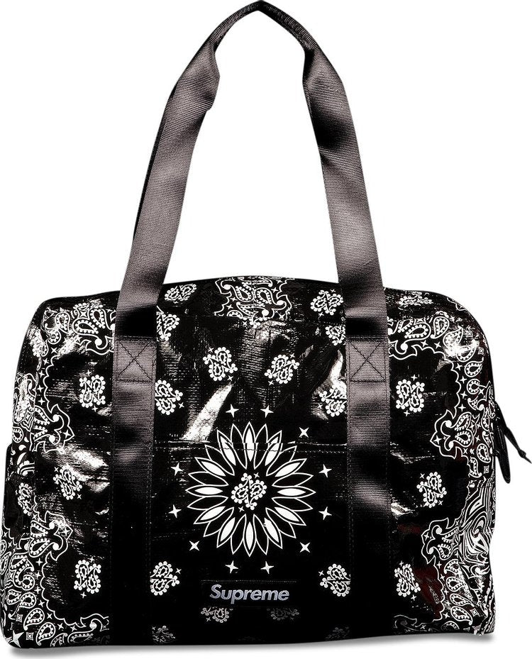 Supreme Bandana Tarp Small Duffle Bag Black