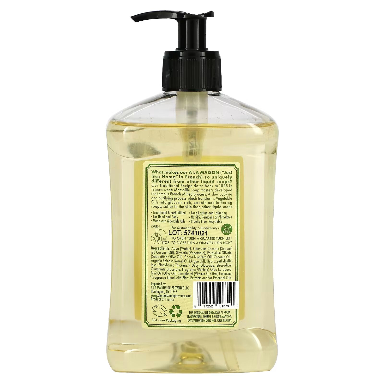 A La Maison de Provence, Liquid Hand & Body Soap, Provence Lemon, 16.9 fl oz (500 ml)