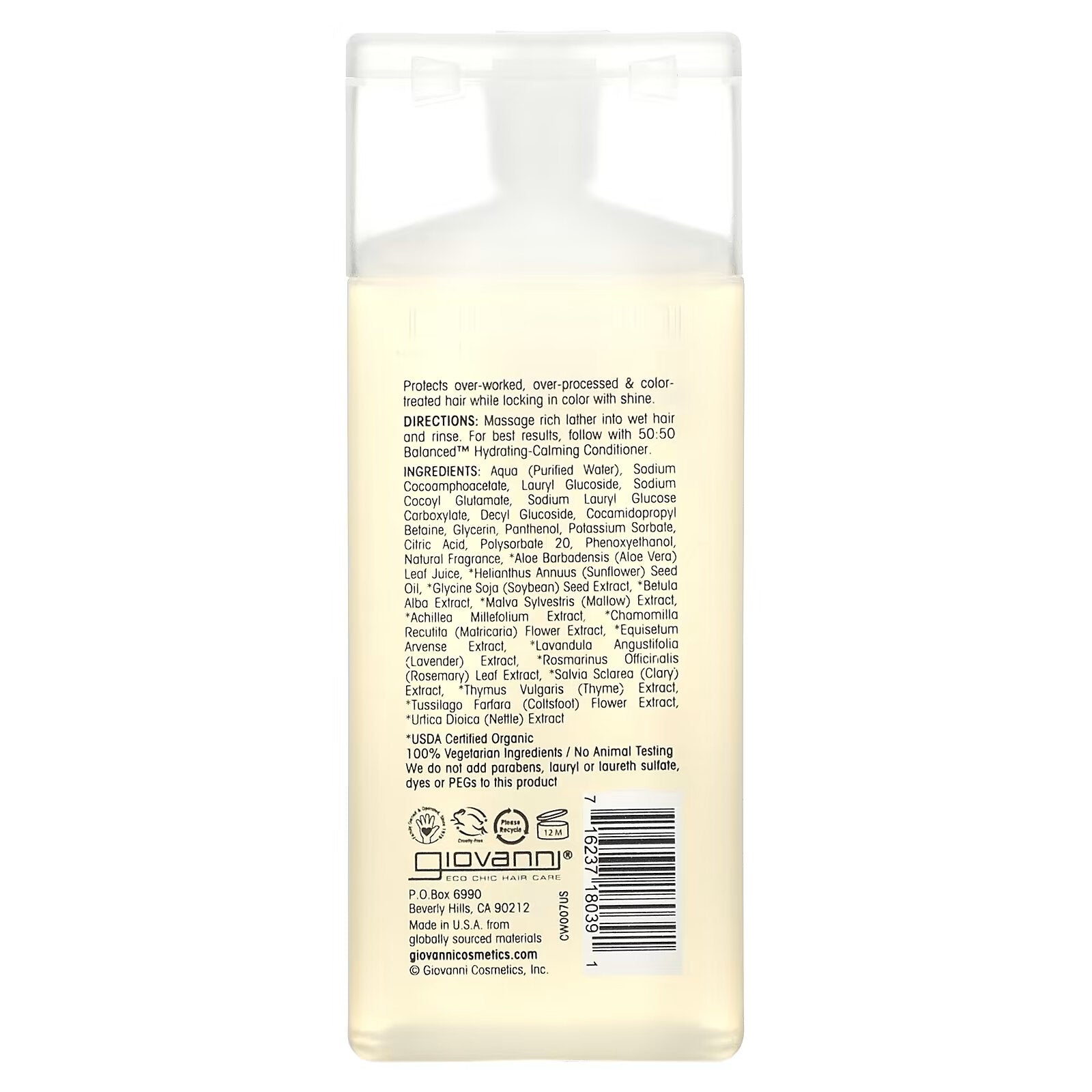 Giovanni, 50:50 Balanced, moisturizing and clarifying shampoo, for normal to dry hair, 60 ml (2 fl. ounces)