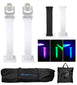 2 Totem stands + black + white grids for 2 lamps Chauvet Intimidator Spot 375Z IRC Rockville (2) RTP32W Spot 375Z IRC