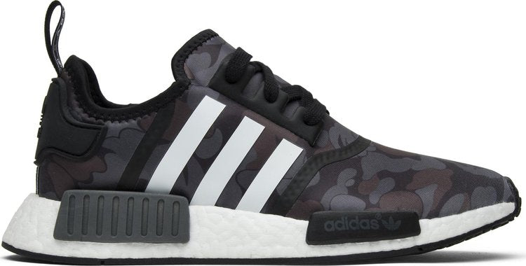 Adidas A Bathing Ape x NMD_R1 'Black Camo' sneakers, black