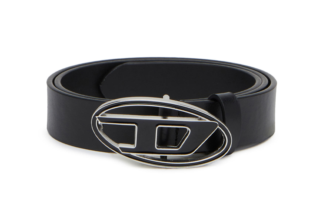 DIESEL Women's Leather Belt, Black