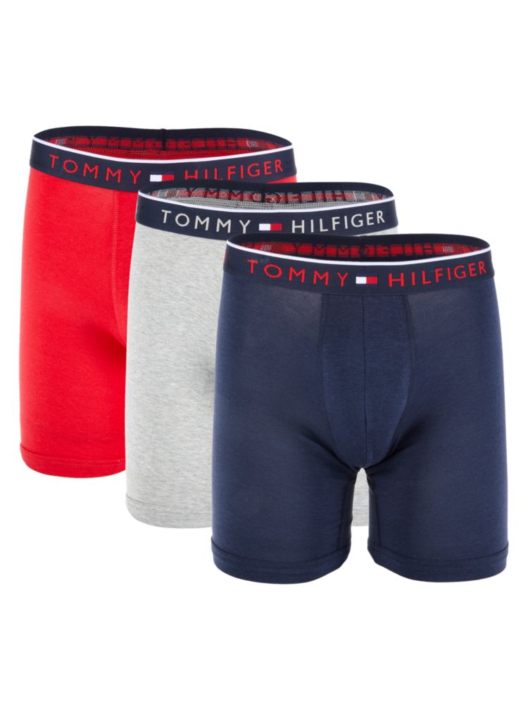 Tommy Hilfiger Logo Boxer Briefs 3 Pack - Mahogany