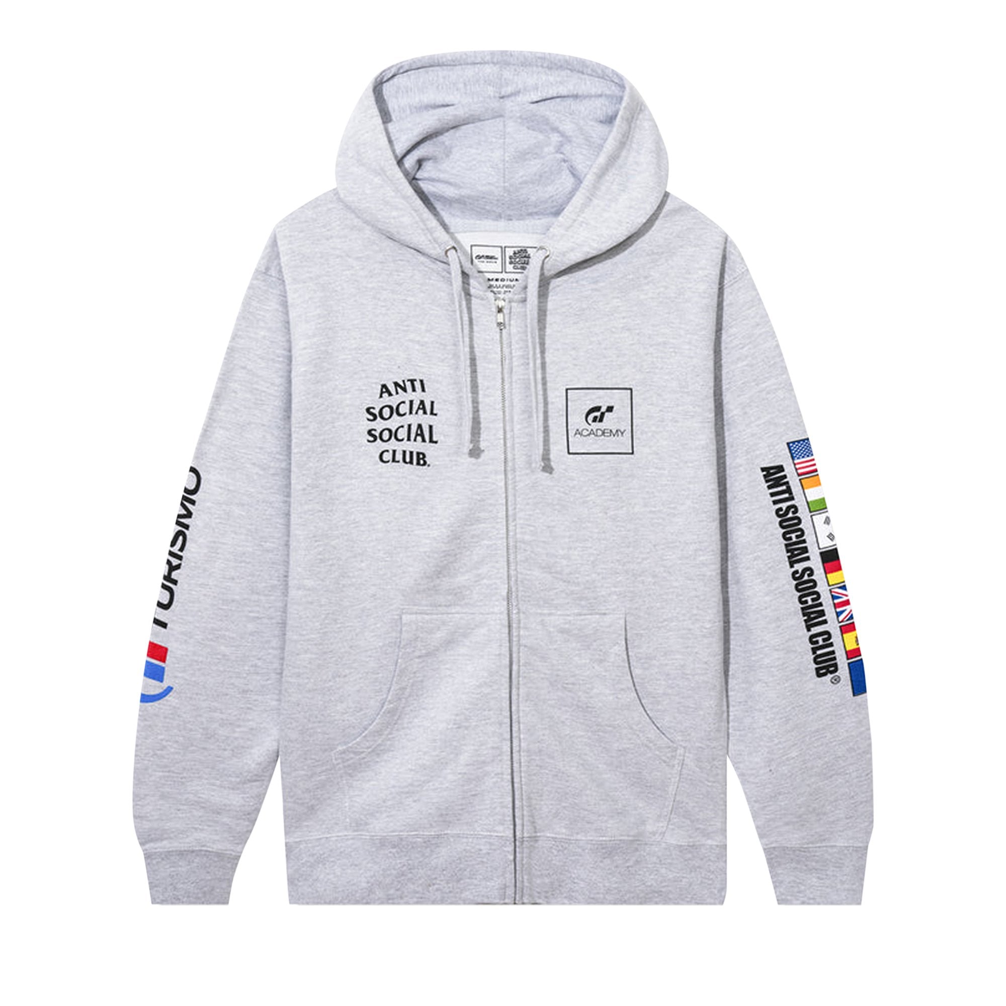 Anti Social Social Club x Gran Turismo Flag Zip Sweatshirt Heather Gray