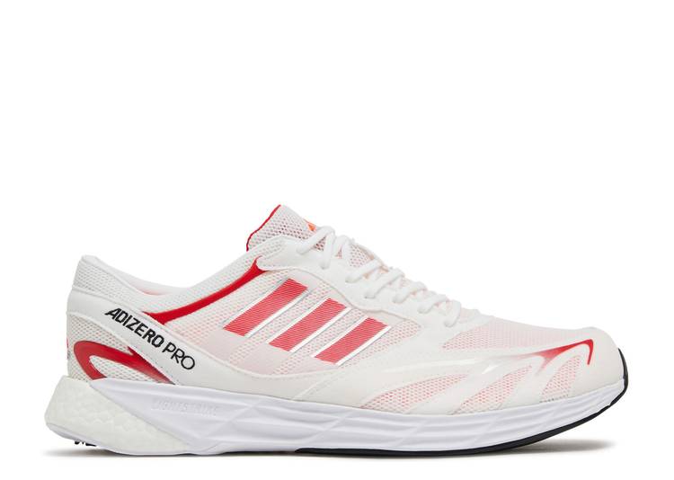 Adidas ADIZERO PRO V1 DNA 'WHITE SOLAR RED' sneakers, white