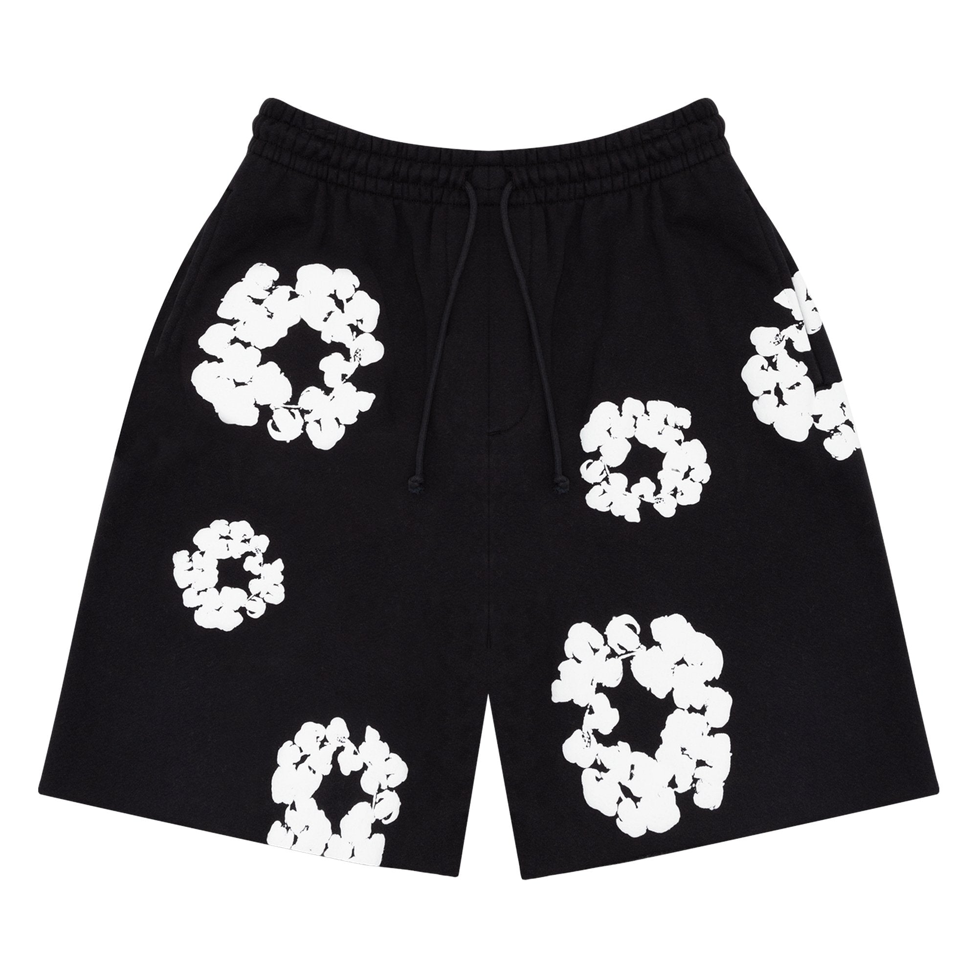 The Cotton Wreath Denim Shorts, Black