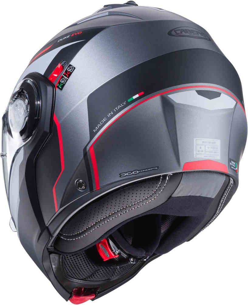 Duke Evo Move Caberg Helmet, Grey/Black/Red