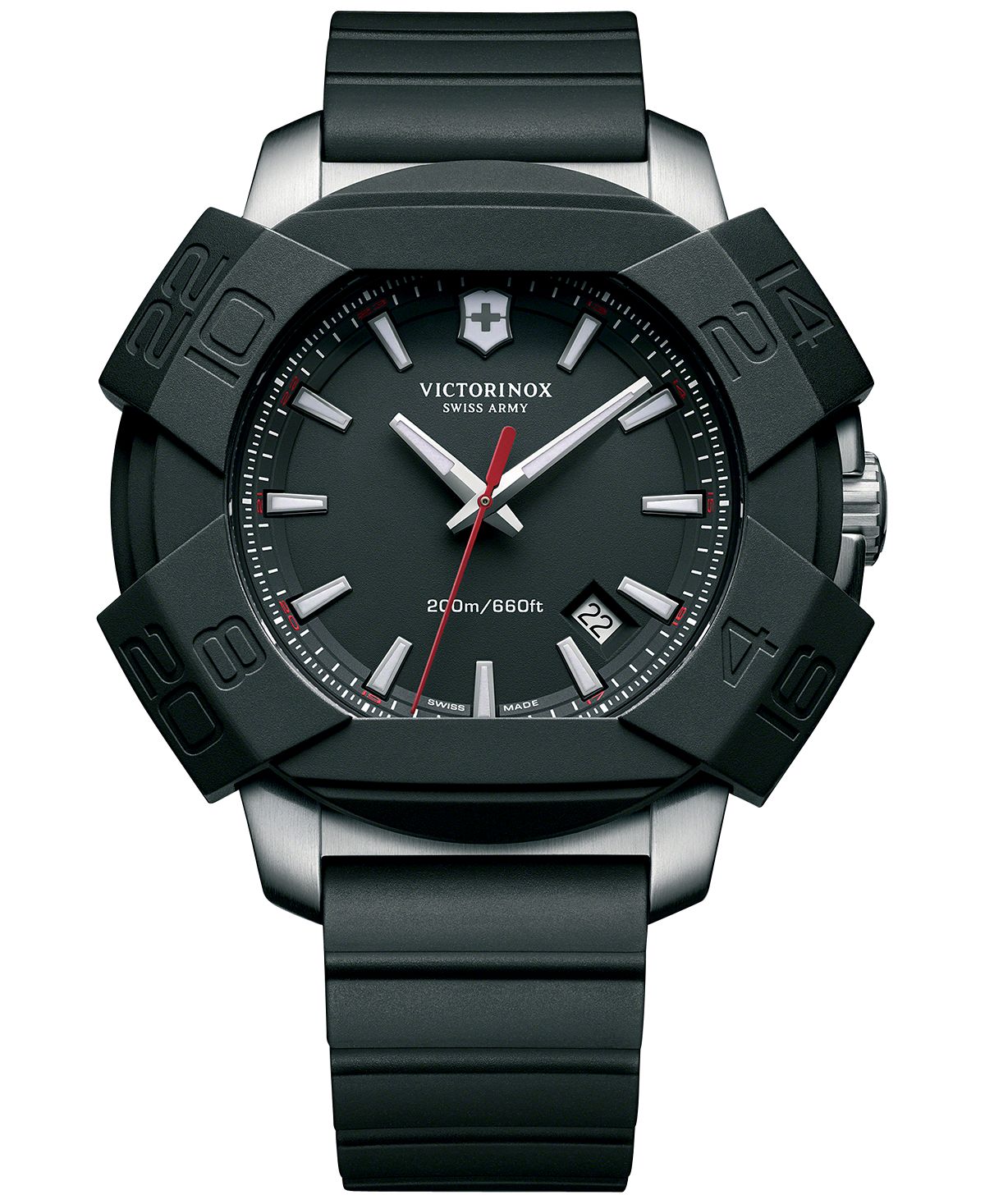 Men's I. Watch with black rubber strap, 43 mm 241682.1 Victorinox