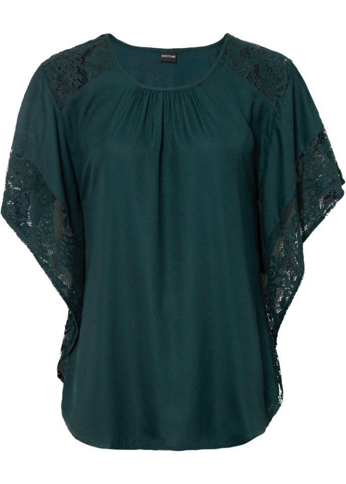 Blouse with lace details Bodyflirt, green