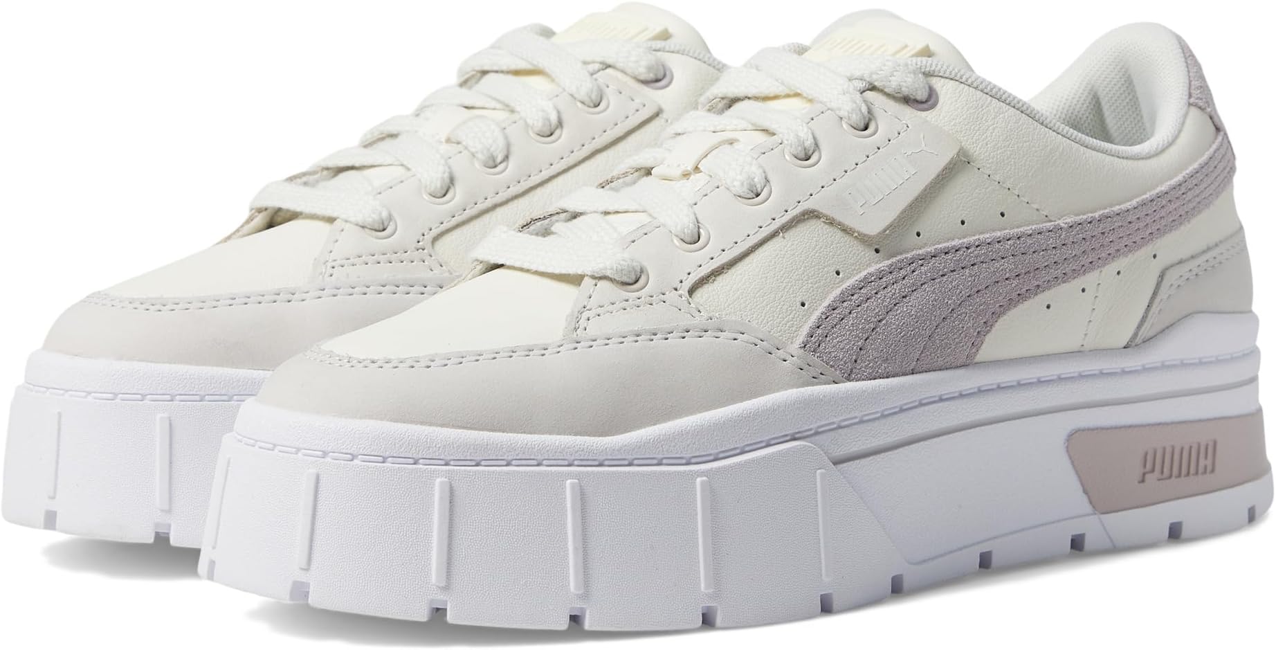 حذاء رياضي Mayze Stack Luxe PUMA باللونين Marshmallow/Marble