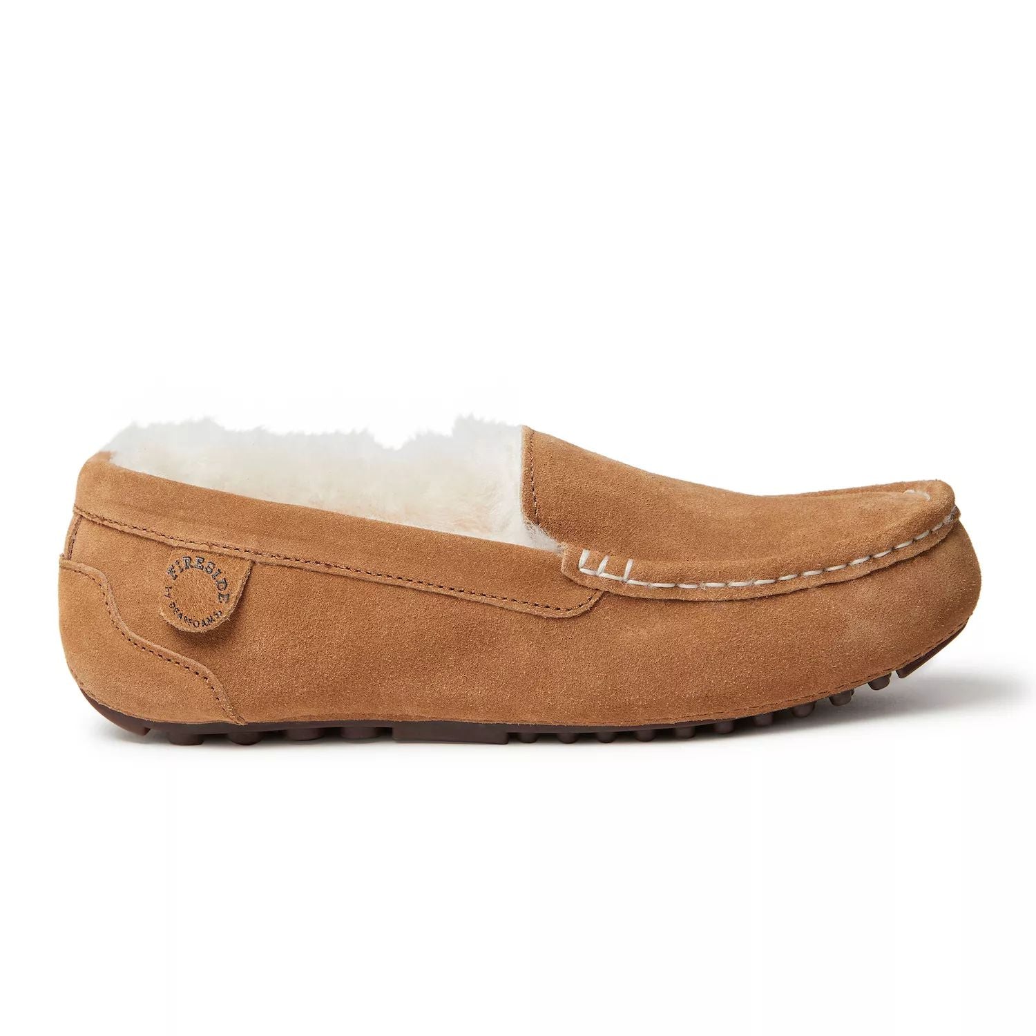 Women's moccasins Fireside By Dearfoams Mel with wool lining Dearfoams, gray