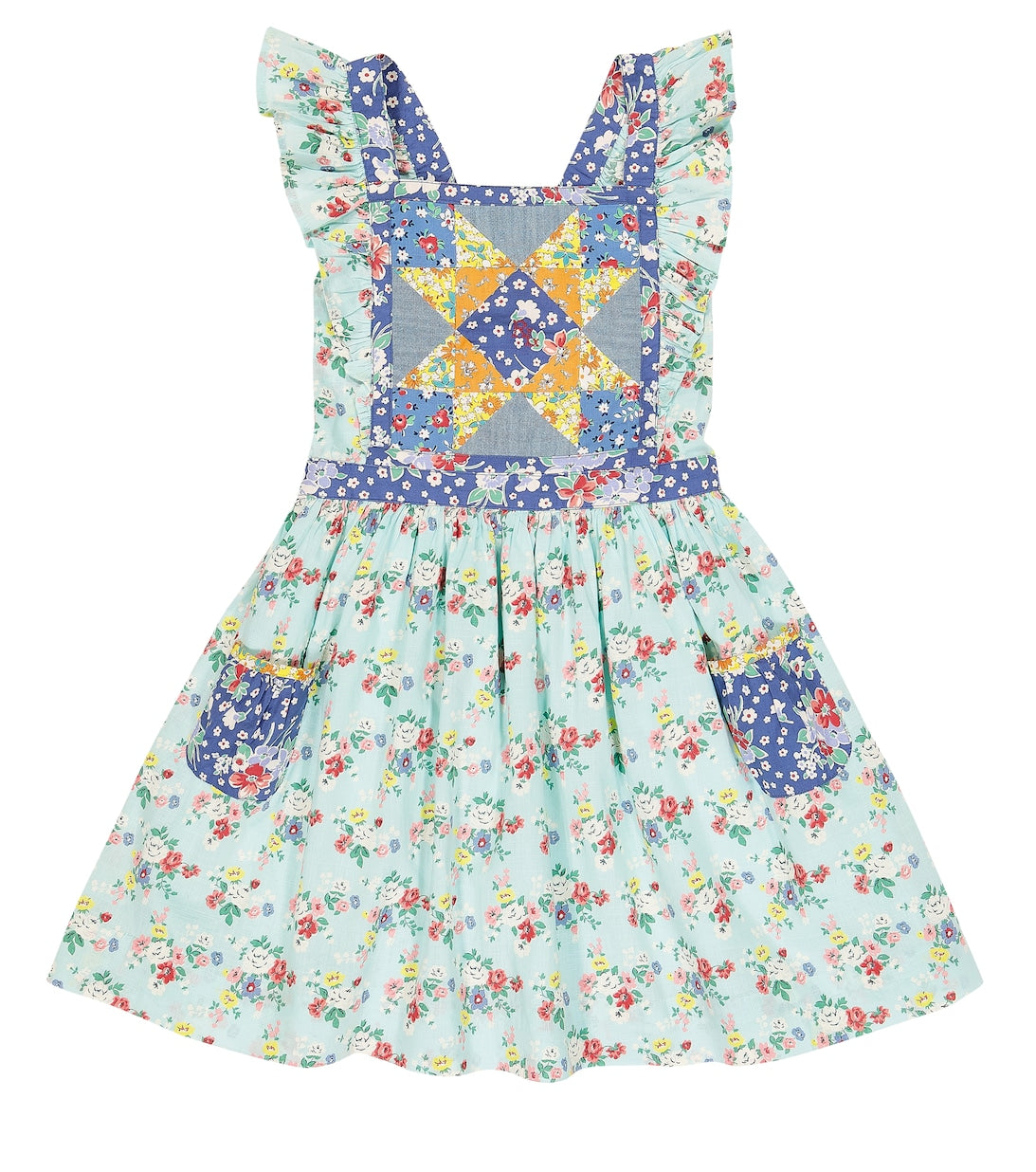 Polo Ralph Lauren Floral Patchwork Cotton Dress, Multicolor