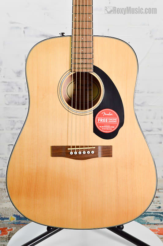 جيتار صوتي Fender CD60S Dreadnought جيتار صوتي من خشب التنوب الصلب مع الجزء العلوي من خشب التنوب الطبيعي