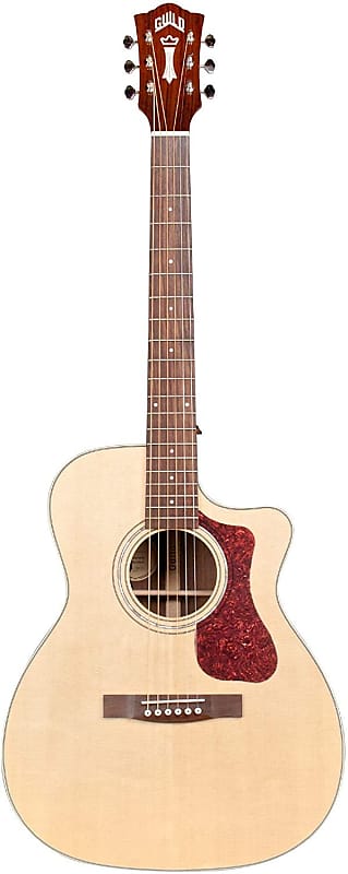 Acoustic guitar Guild Guitars 6 String OM-140CE Acoustic Guitar, Solid Woods, Westerly Collection, with Premium Gig Bag Right, Natural Gloss