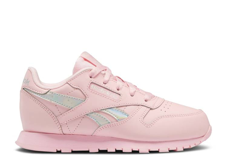 حذاء رياضي Reebok CLASSIC LEATHER LITTLE KID 'PINK GLOW IRIDESCENT' باللون الوردي