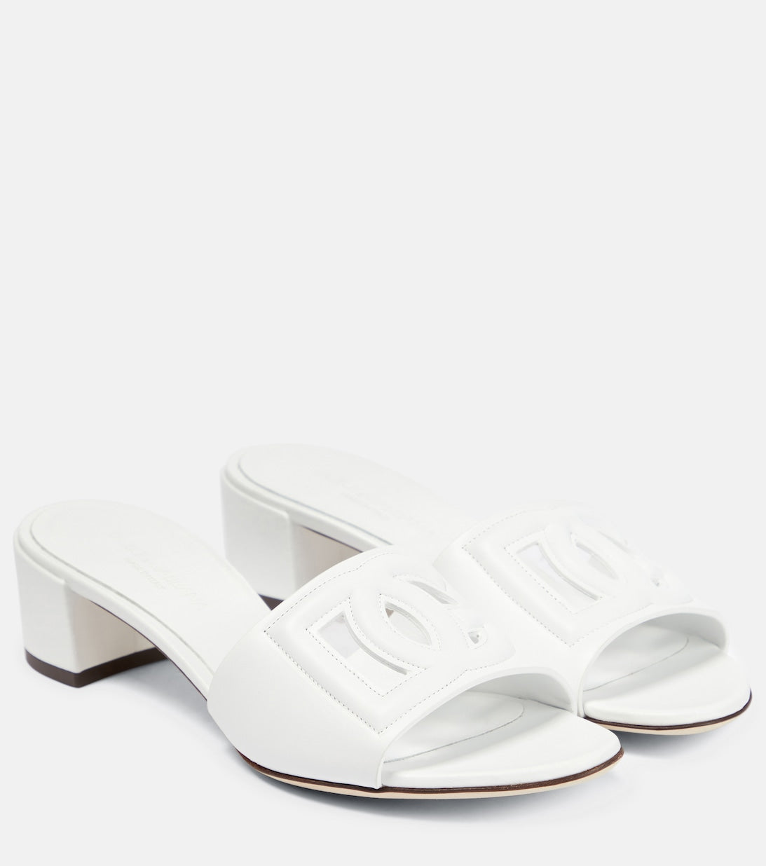 DG Dolce&Gabbana leather mules, white