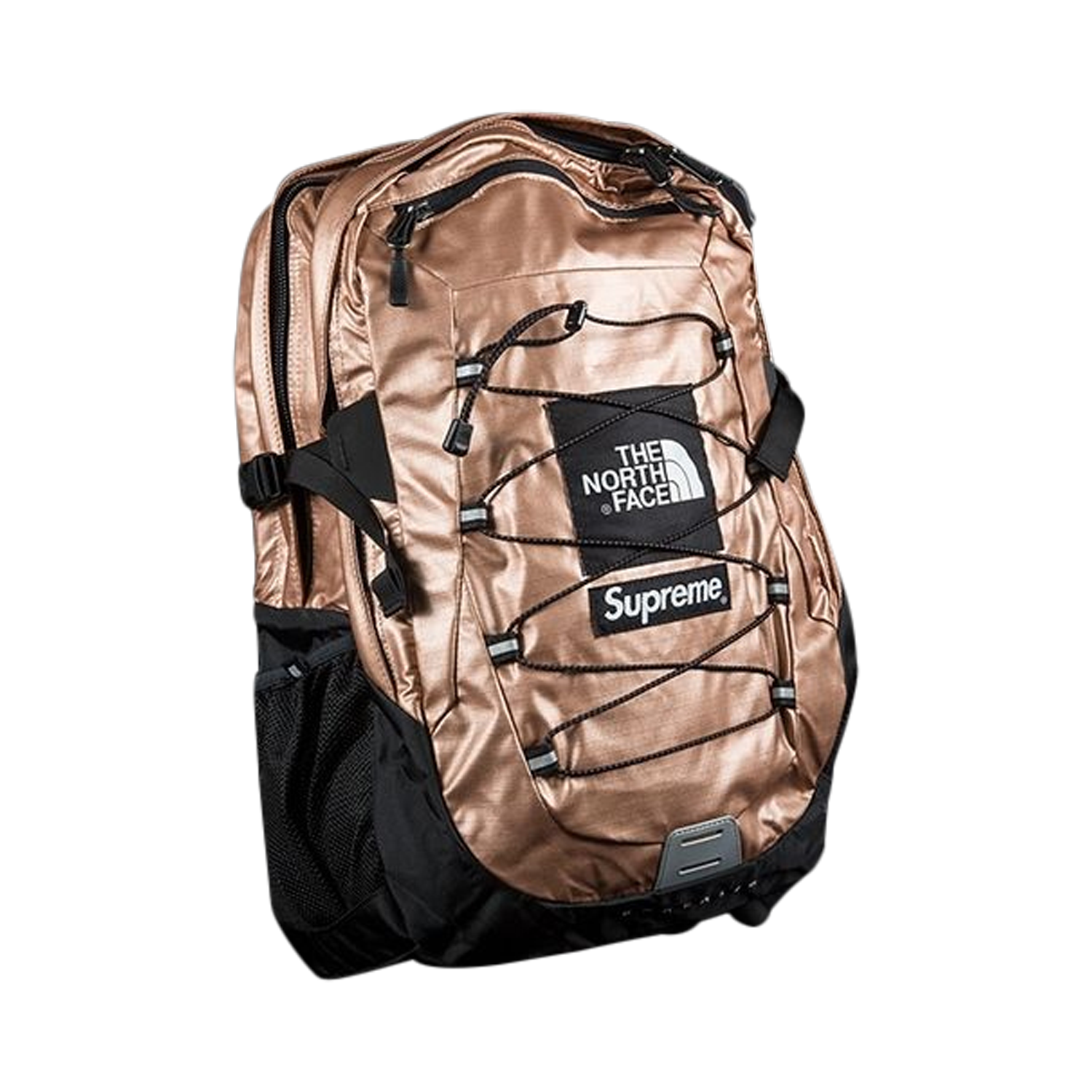 حقيبة ظهر Supreme x The North Face Metallic Borealis باللون الوردي