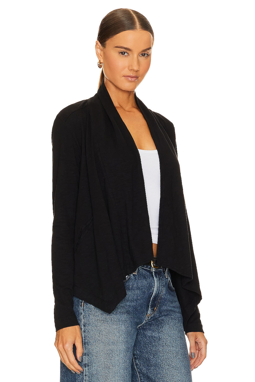 Bobi Flowy cardigan, black