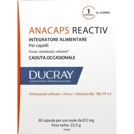 Anacaps Reactiv for hair and nails, 30 capsules, Ducray