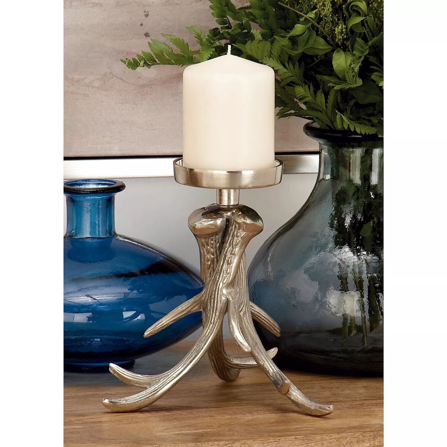 Stella & Eve aluminum candle holder with horns