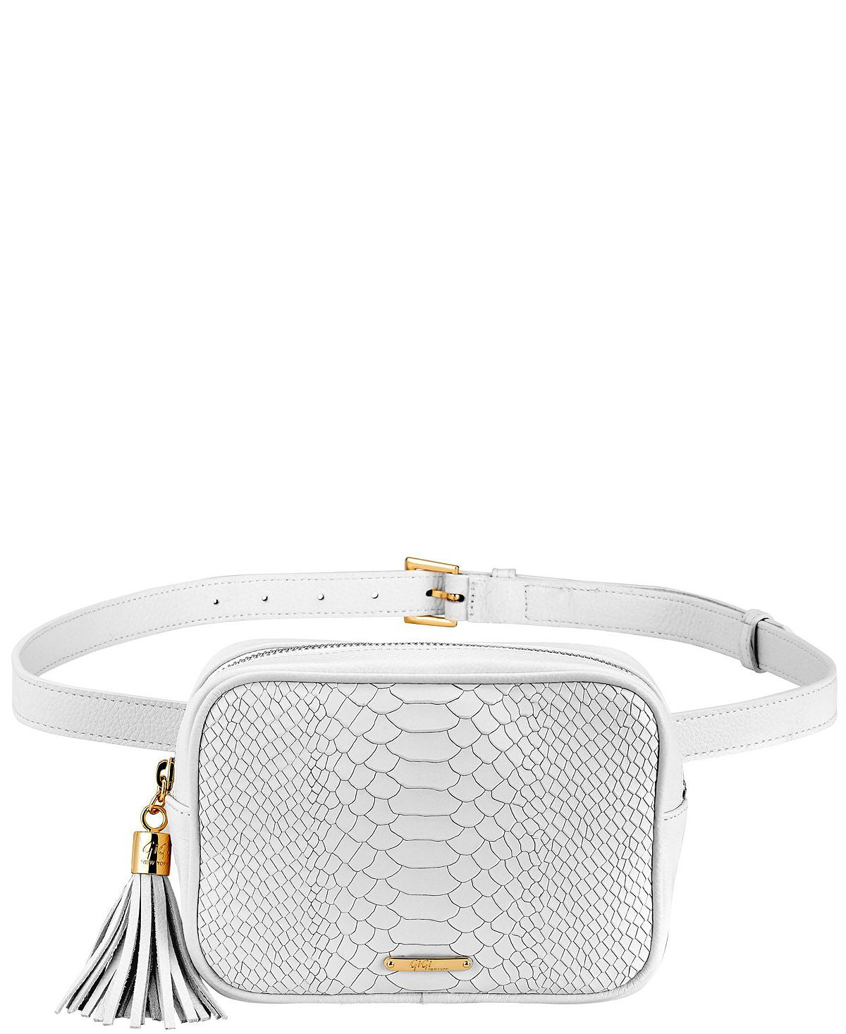 Women's leather belt bag Kylie GiGi New York, white