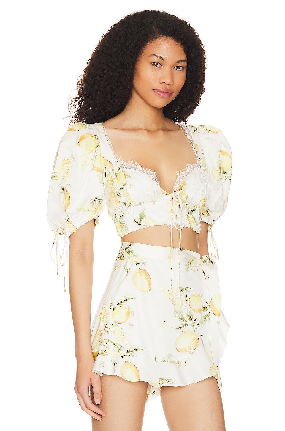 Top For Love & Lemons Alana Crop, yellow