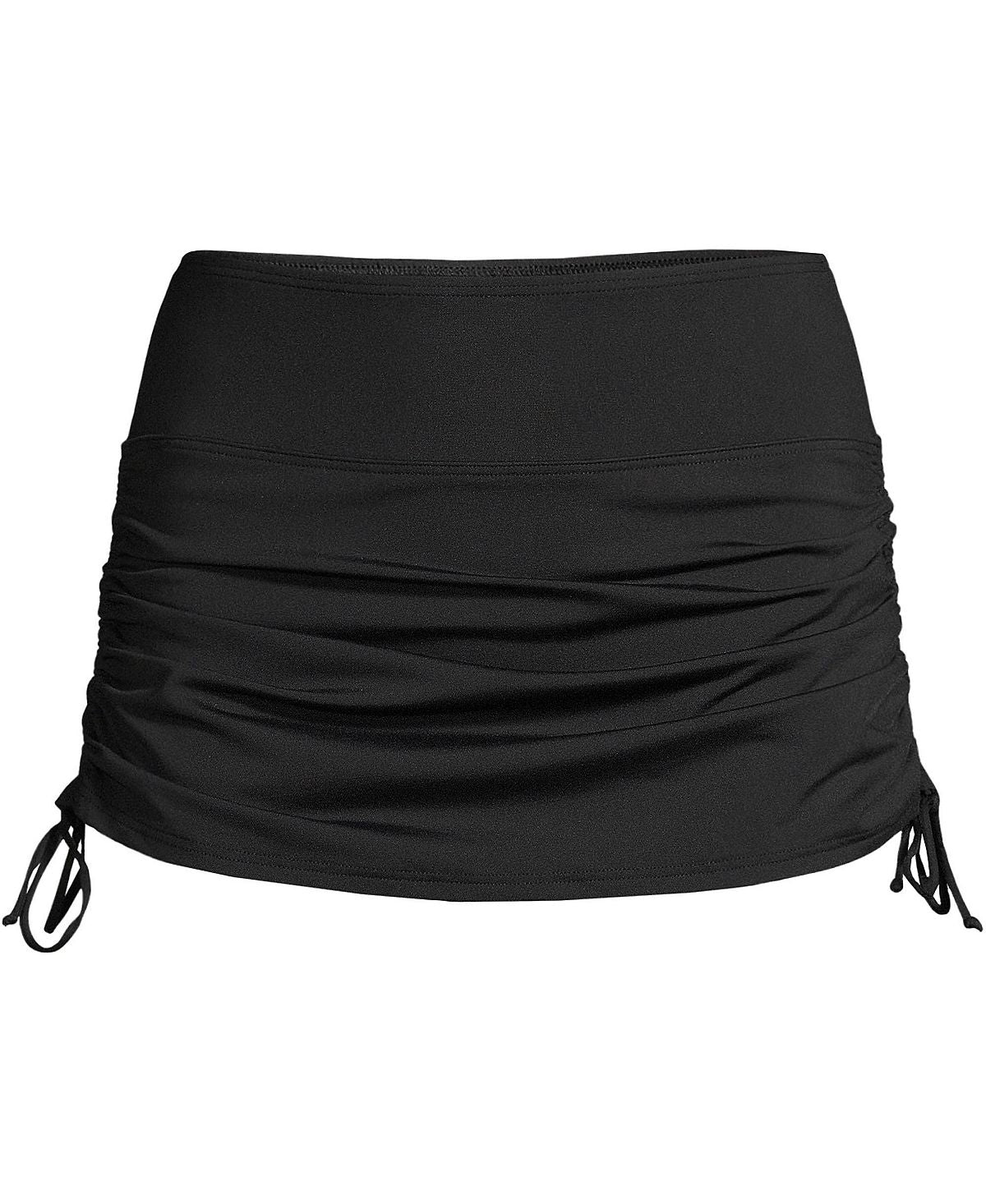 Women's Adjustable Tummy Control Swim Skirt Swim trunks Lands' End, black