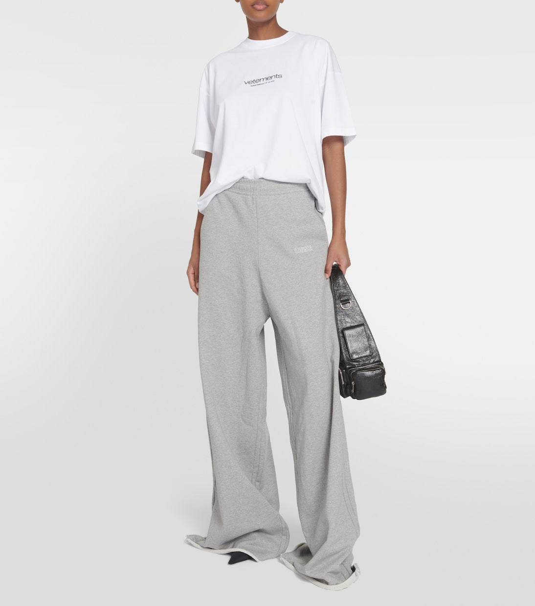 Vetements Oversized Cotton Blend Sweatpants, Gray