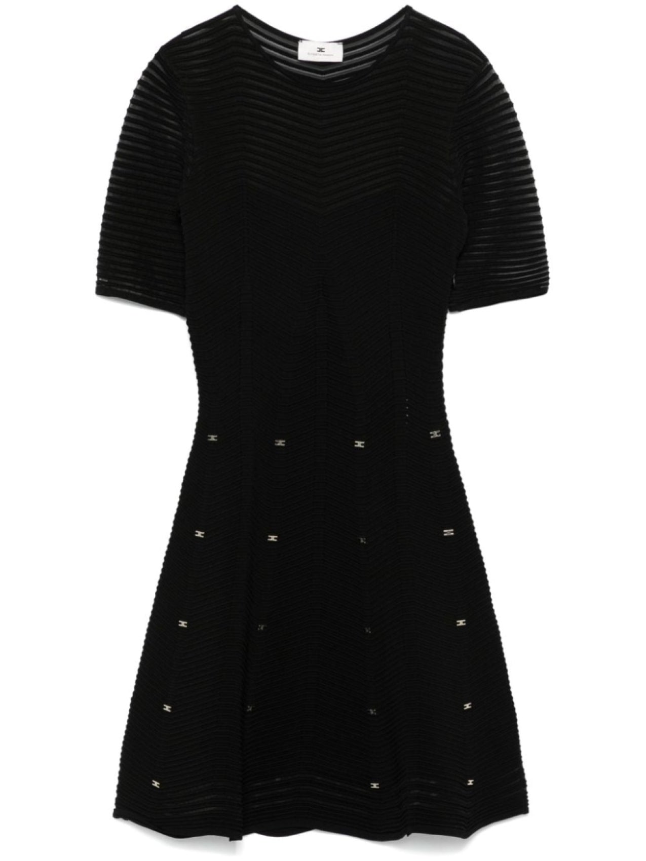 Elisabetta Franchi Herringbone Mini Dress, Black