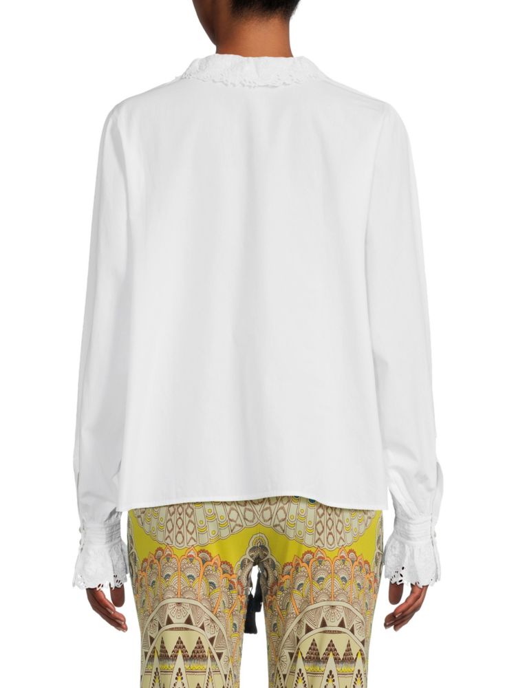 Silk blouse with ruffles and pleats Etro, white