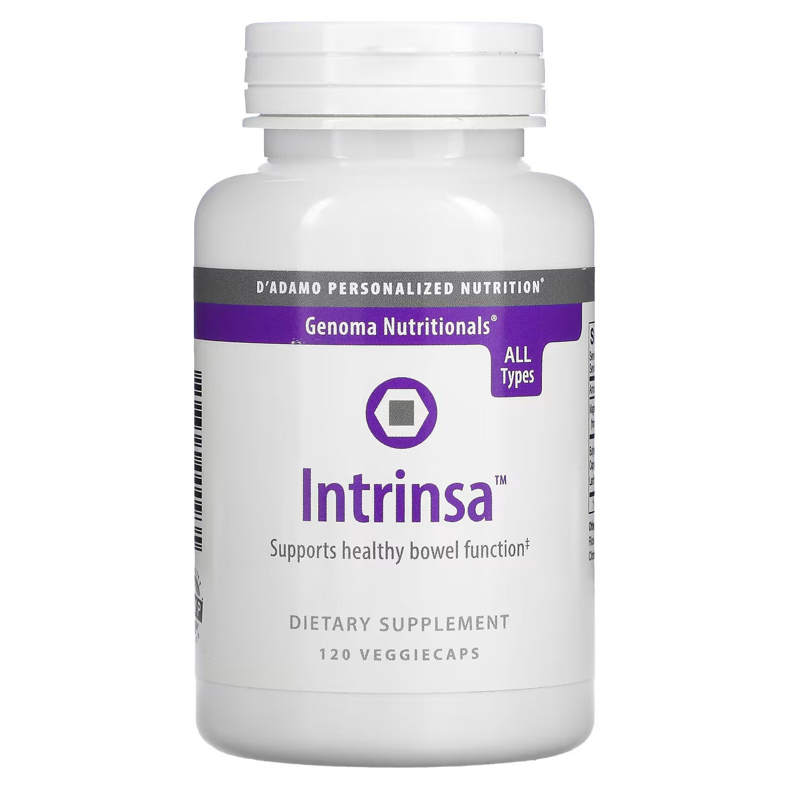 D'adamo, Genoma Nutritionals, Intrinsa, Digestive Support 120 vegetarian capsules