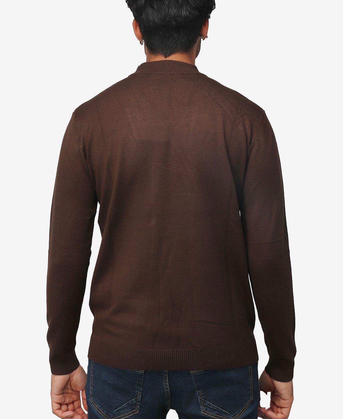 X-Ray Men's Basic Mid-Weight Stand-Neck Pullover dark brown