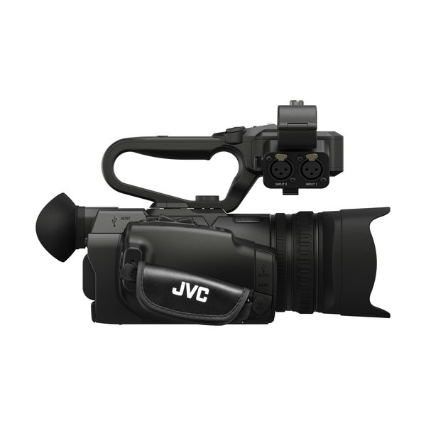 JVC GY-HM250 Video Camera, UHD 4K Streaming Camcorder, Lower-Thirds Graphics, Black