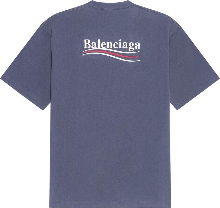 تي شيرت Balenciaga Large Fit "رمادي غامق/أبيض"، رمادي