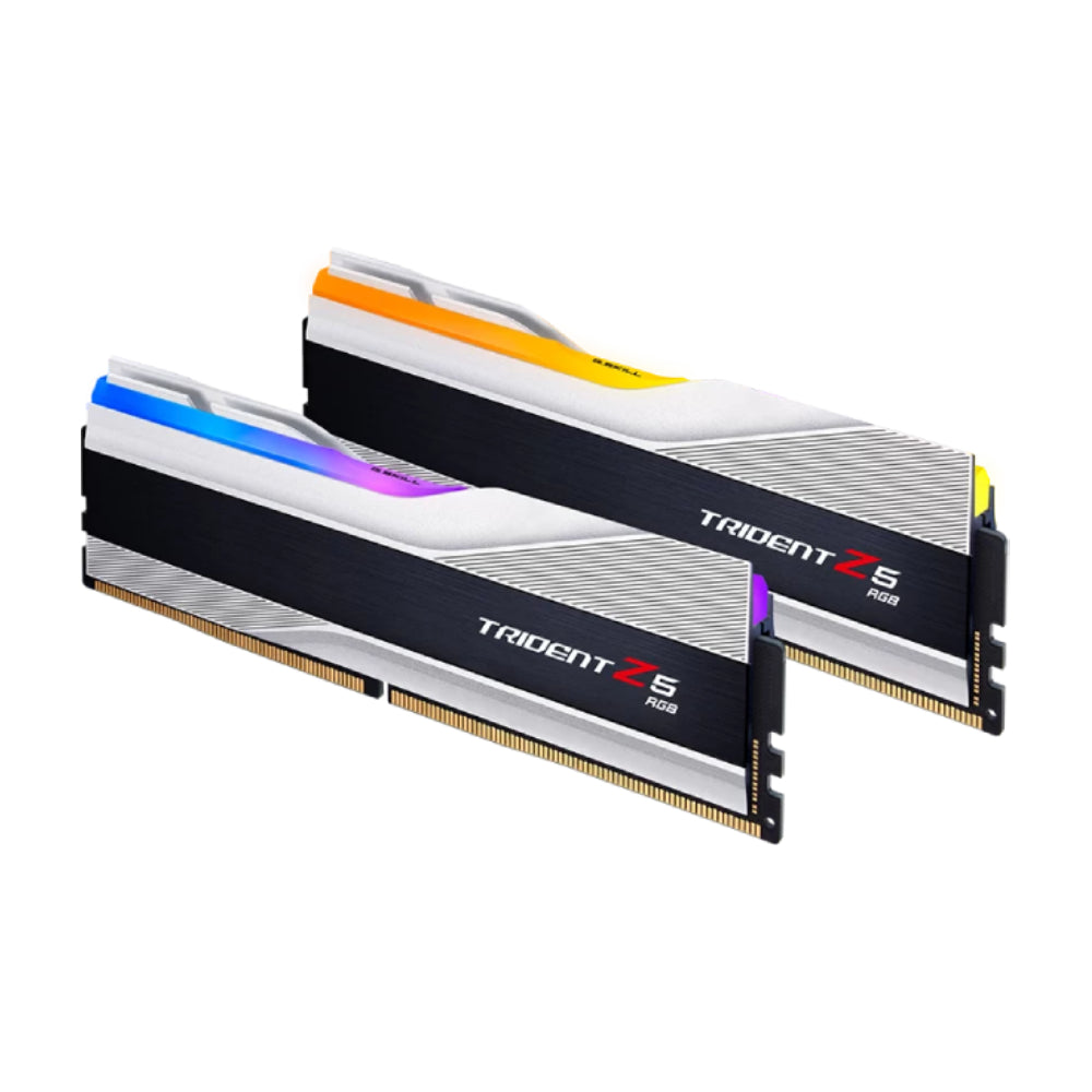 ذاكرة الوصول العشوائي G KILL Trident Z5 RGB، 32 جيجابايت DDR5 (2x16 جيجابايت)، 6000 ميجا هرتز، CL36، F5-6000J3636F16GX2-TZ5RS فضية