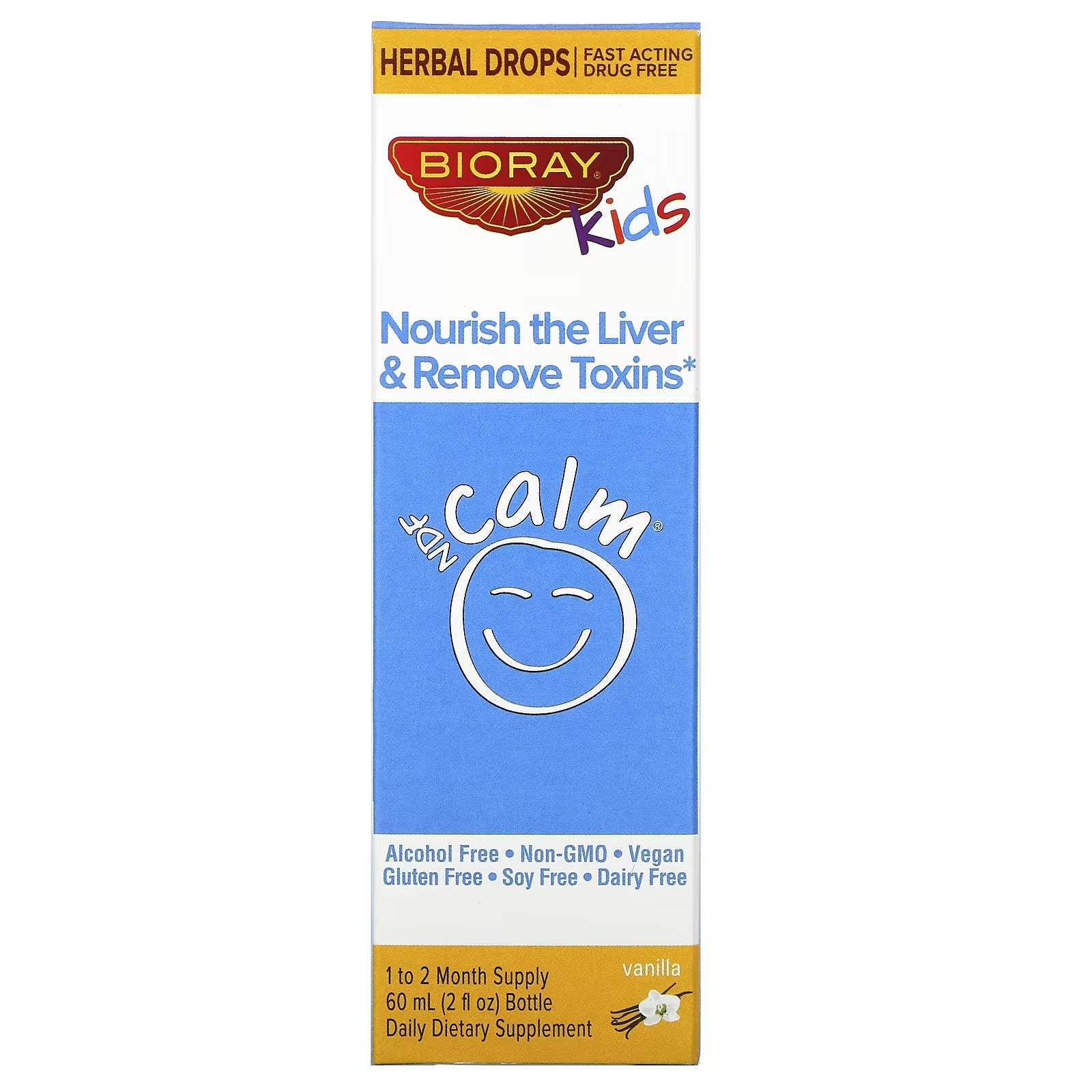 Liver Nourishment and Detoxification Supplement for Children Bioray NDF Calm Vanilla Flavor