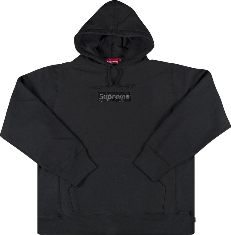 Supreme x Swarovski Box Logo Hooded Sweatshirt 'Black', black