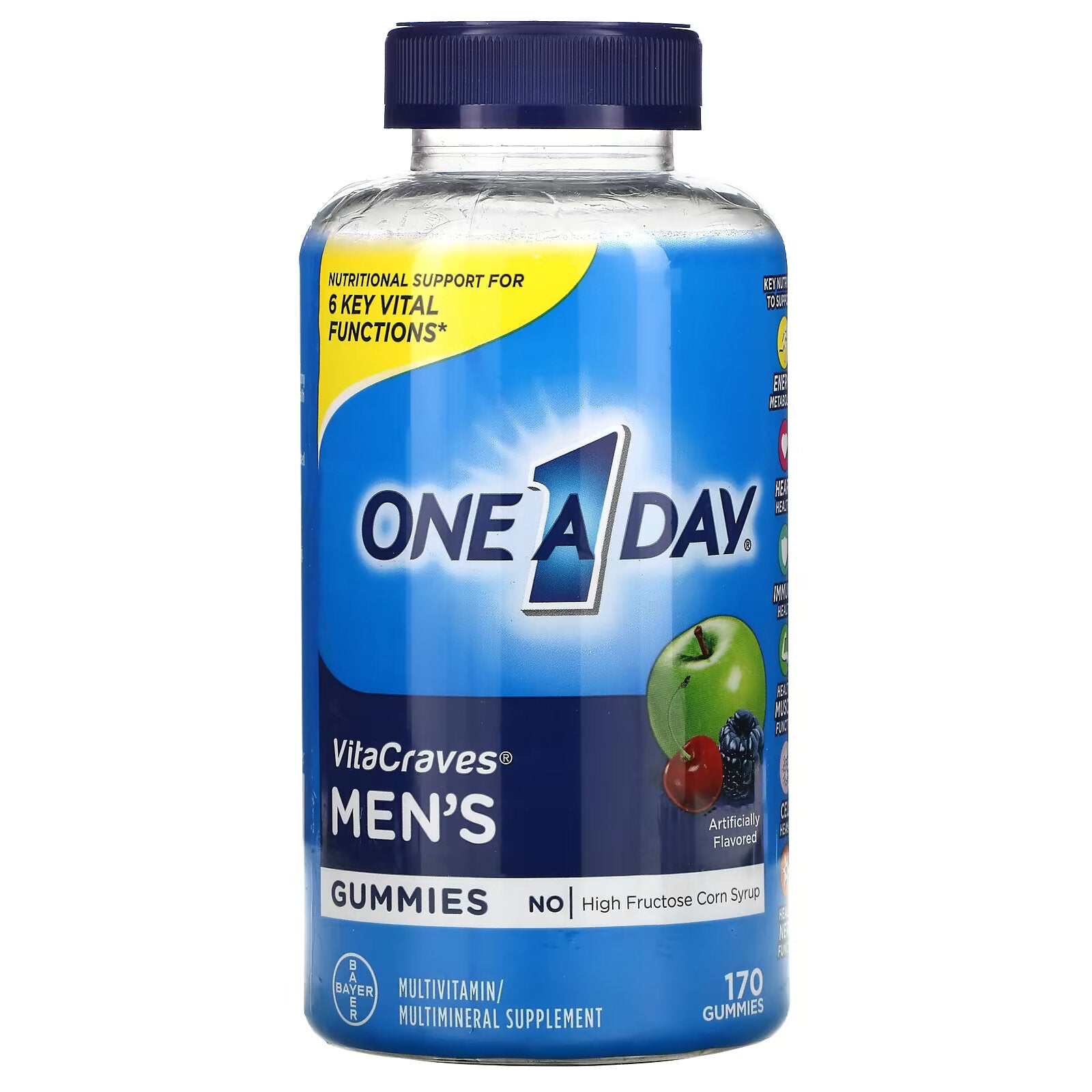 One-A-Day, Men's, VitaCraves Multivitamin & Multimineral, Artificially Flavored, 170 Chewable Tablets