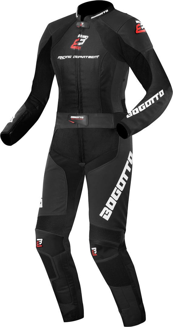 Bogotto Losail Two Piece Leather Suit with Mesh Lining, Black