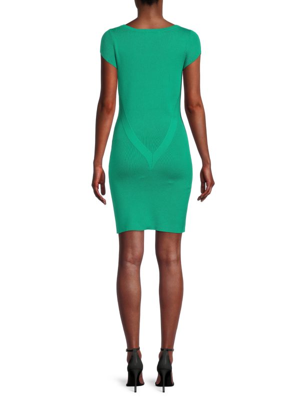 Victor Glemaud Ribbed Bodycon Mini Dress, shamrock