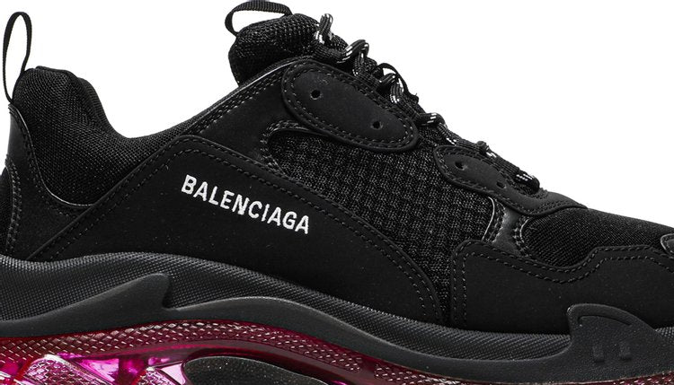 حذاء رياضي Balenciaga Triple S ذو نعل شفاف - أسود وردي نيون، أسود