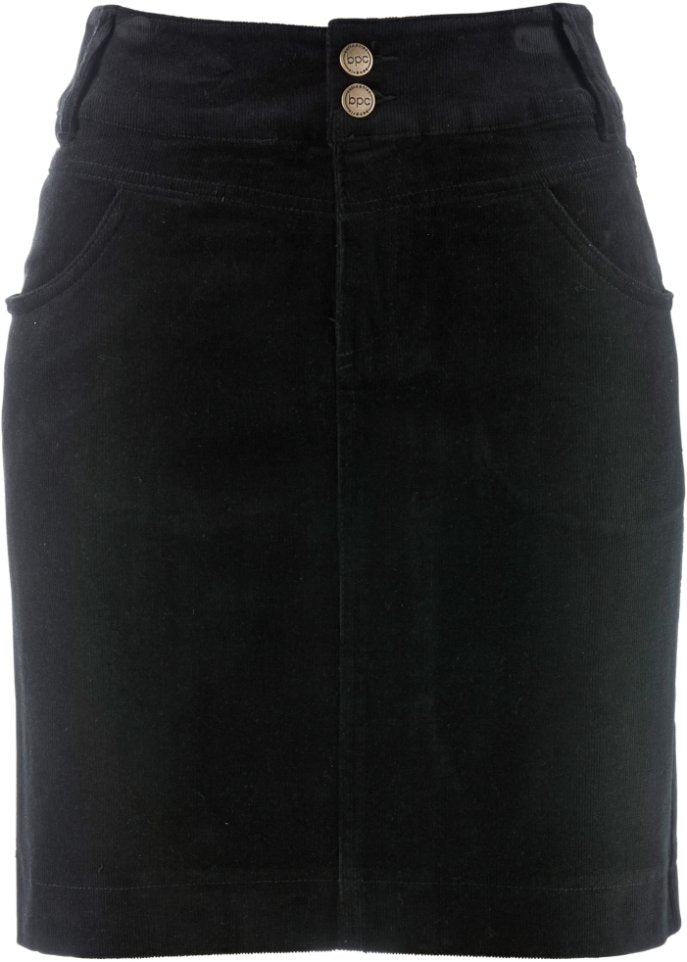 Elastic corduroy skirt Bpc Bonprix Collection, black