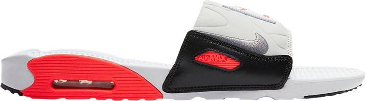 صندل Nike Air Max 90 Slide 'Infrared' باللون الأبيض