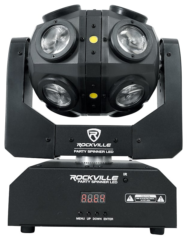 Rockville Party Spinner LED Moving Head RGBW DJ Light with DMX Controls + 18 LEDs