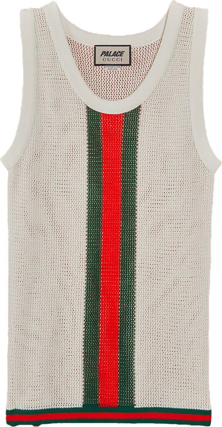 Gucci x Palace Knit Tank Top With Web Details 'Ivory', cream